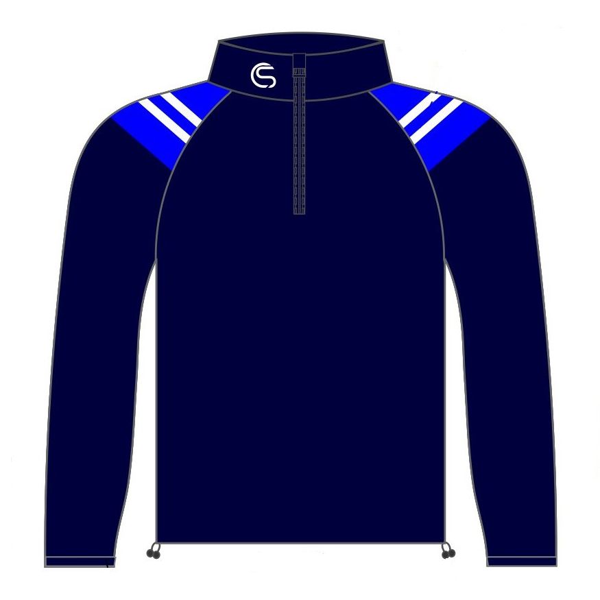 CS Club Half Zip Top Navy Royal White
