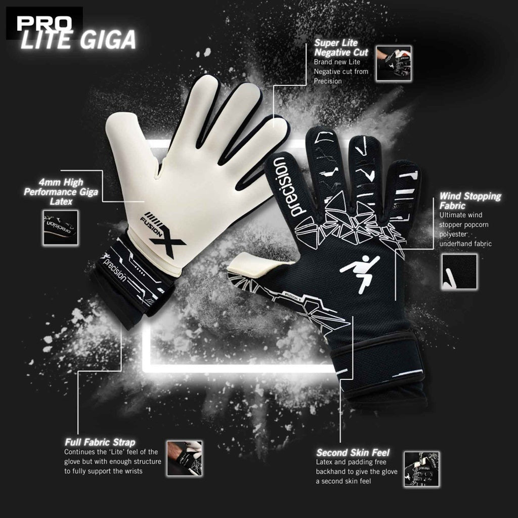 Precision Fusion X Pro Lite Giga Goalkeeper Gloves Black