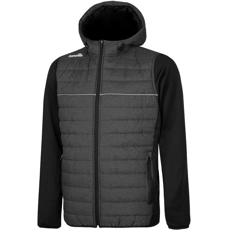 O'Neills Harrison Padded Hooded Jacket Marl Grey Black