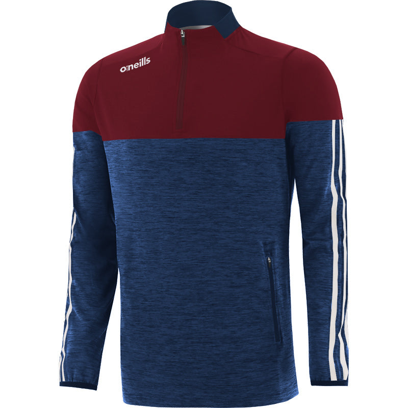 O'Neills Osprey Brushed Half Zip (Navy Melange Maroon White)