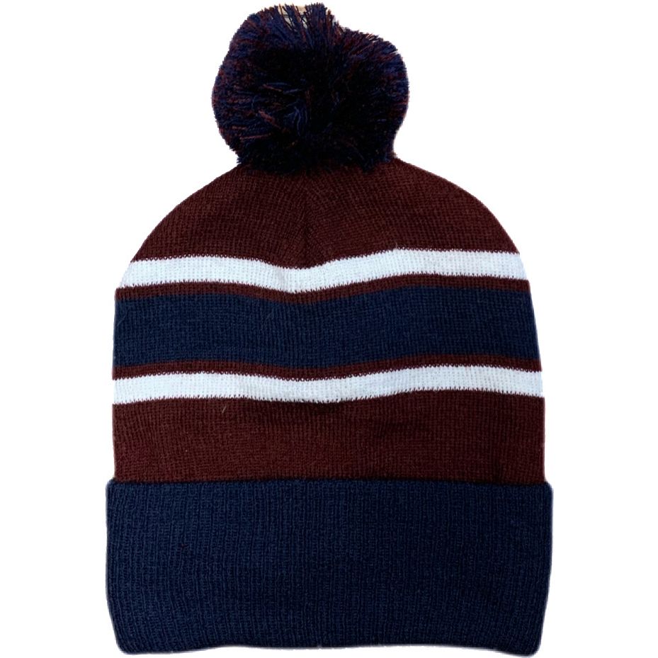 CS Bobble Hat (Navy Maroon White)