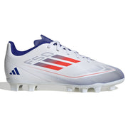 Adidas F50 Club Firm Ground Junior Football Boots White Solar Red Lucid Blue