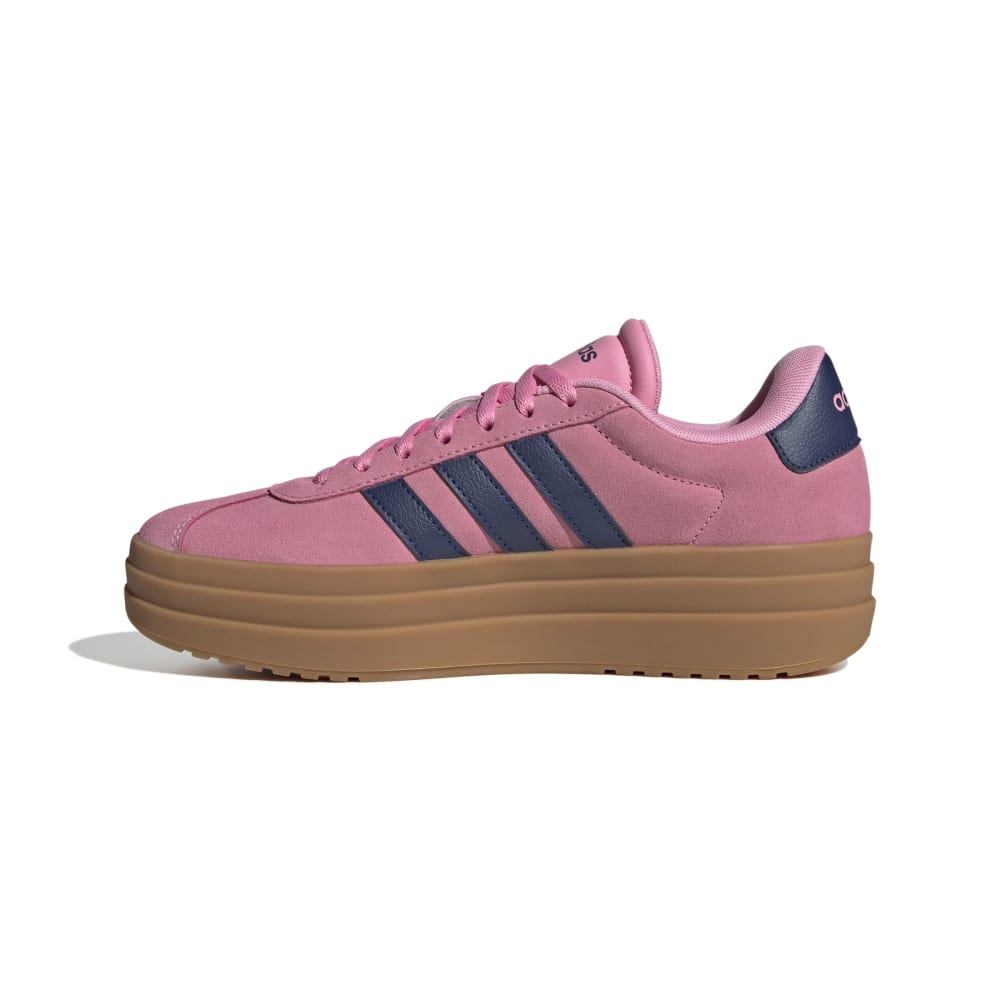 Adidas Women' VL Court Bold Shoes Bliss Pink Dark Blue Gold Metallic