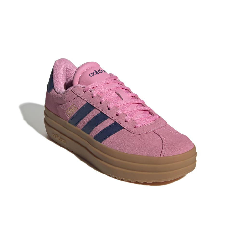 Adidas Women' VL Court Bold Shoes Bliss Pink Dark Blue Gold Metallic