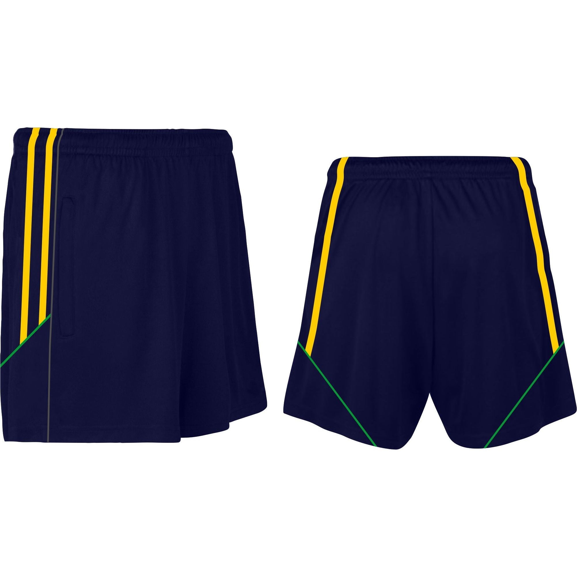 CS Club Training Zip Pocket Short Navy Amber Green