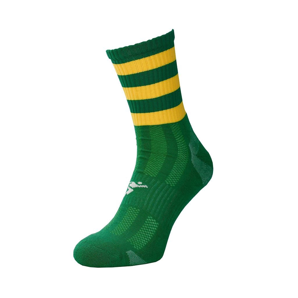Precision Pro Hooped GAA Mid Socks Green Amber