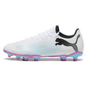 Puma Future 7 Play Junior Firm Ground Football Boots White Pink