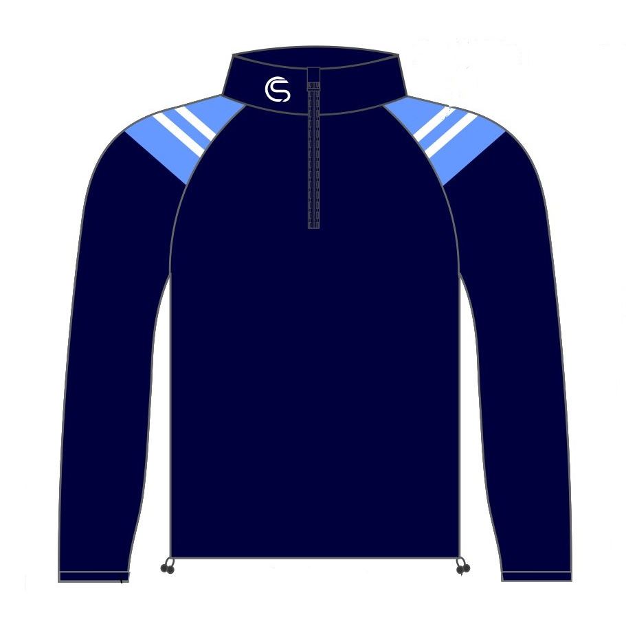 CS Club Half Zip Top Navy Sky White
