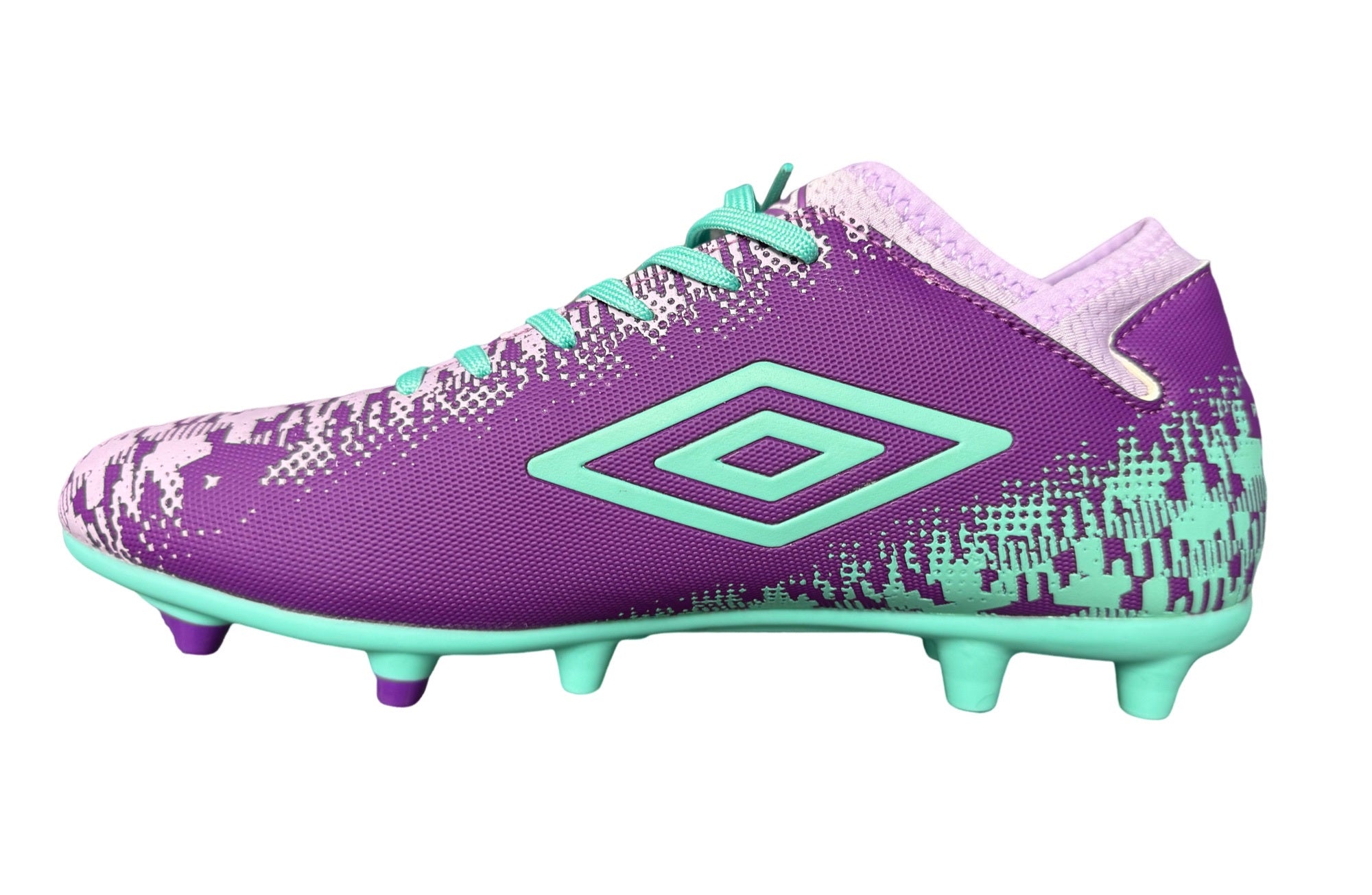 Umbro Formation II Firm Ground Junior Football Boots Purple Green