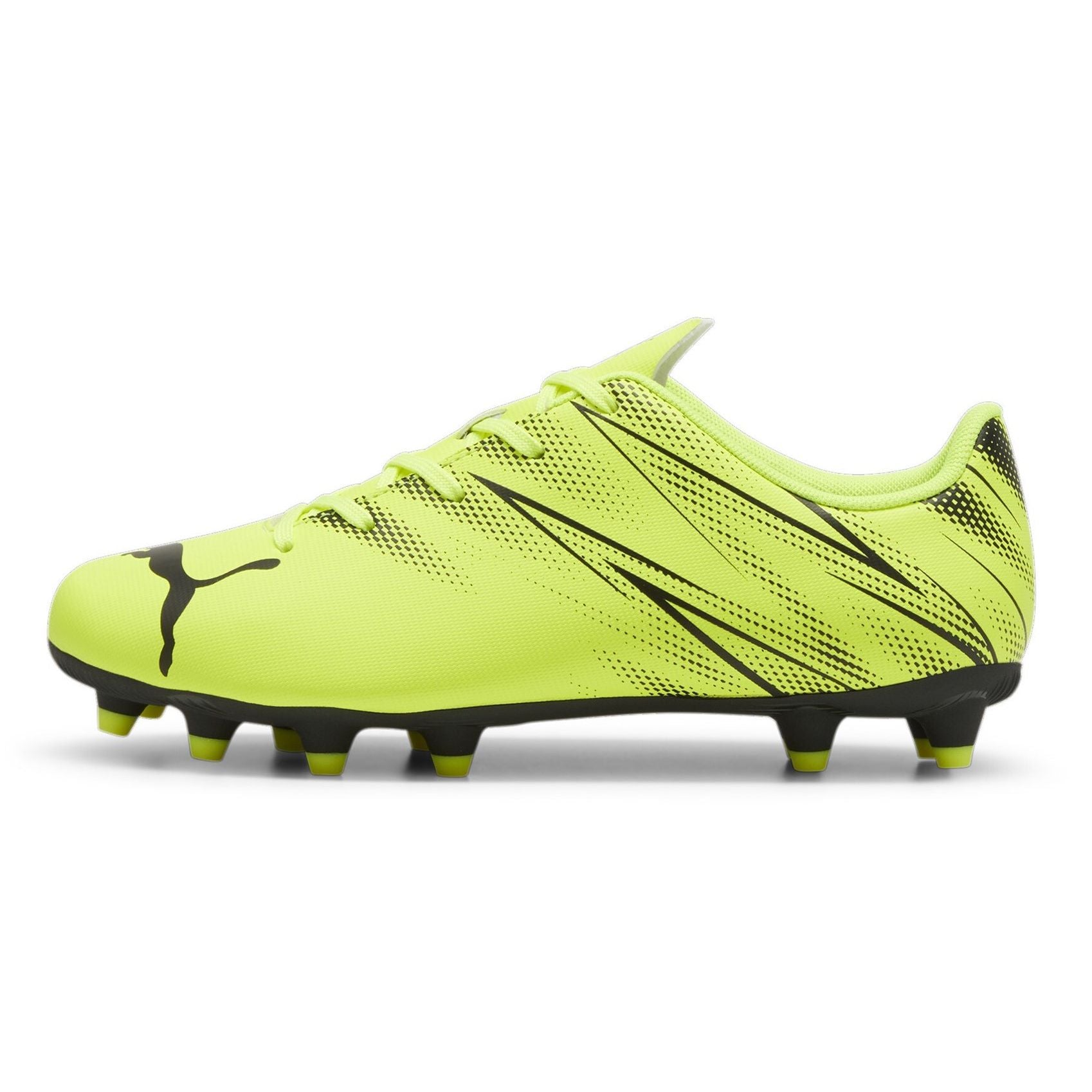 Puma Attacanto Firm Ground Junior Football Boots Electric Lime Puma Black (Yellow Black)
