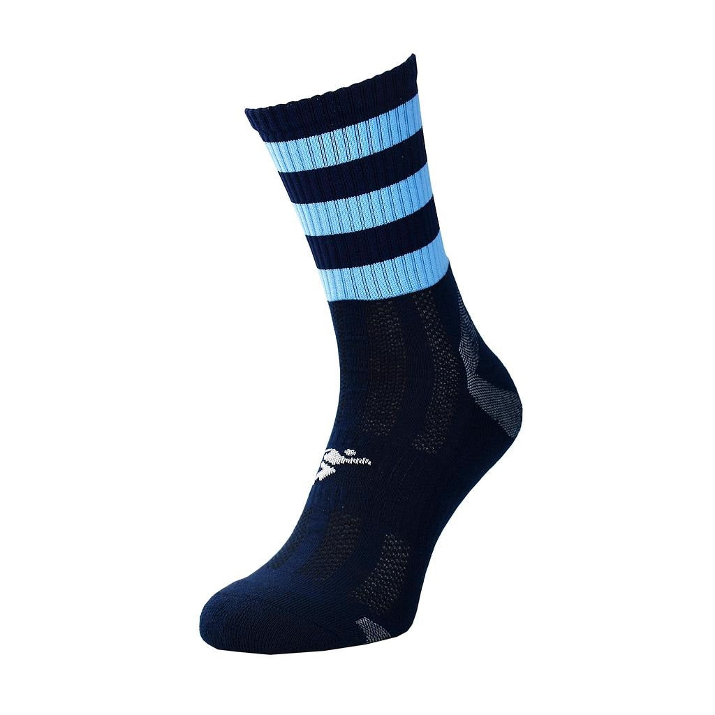 Precision Pro Hooped GAA Mid Socks Navy Sky