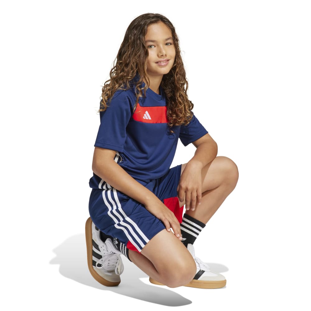 Adidas Trio Essentials Kids Shorts Navy Blue Red -