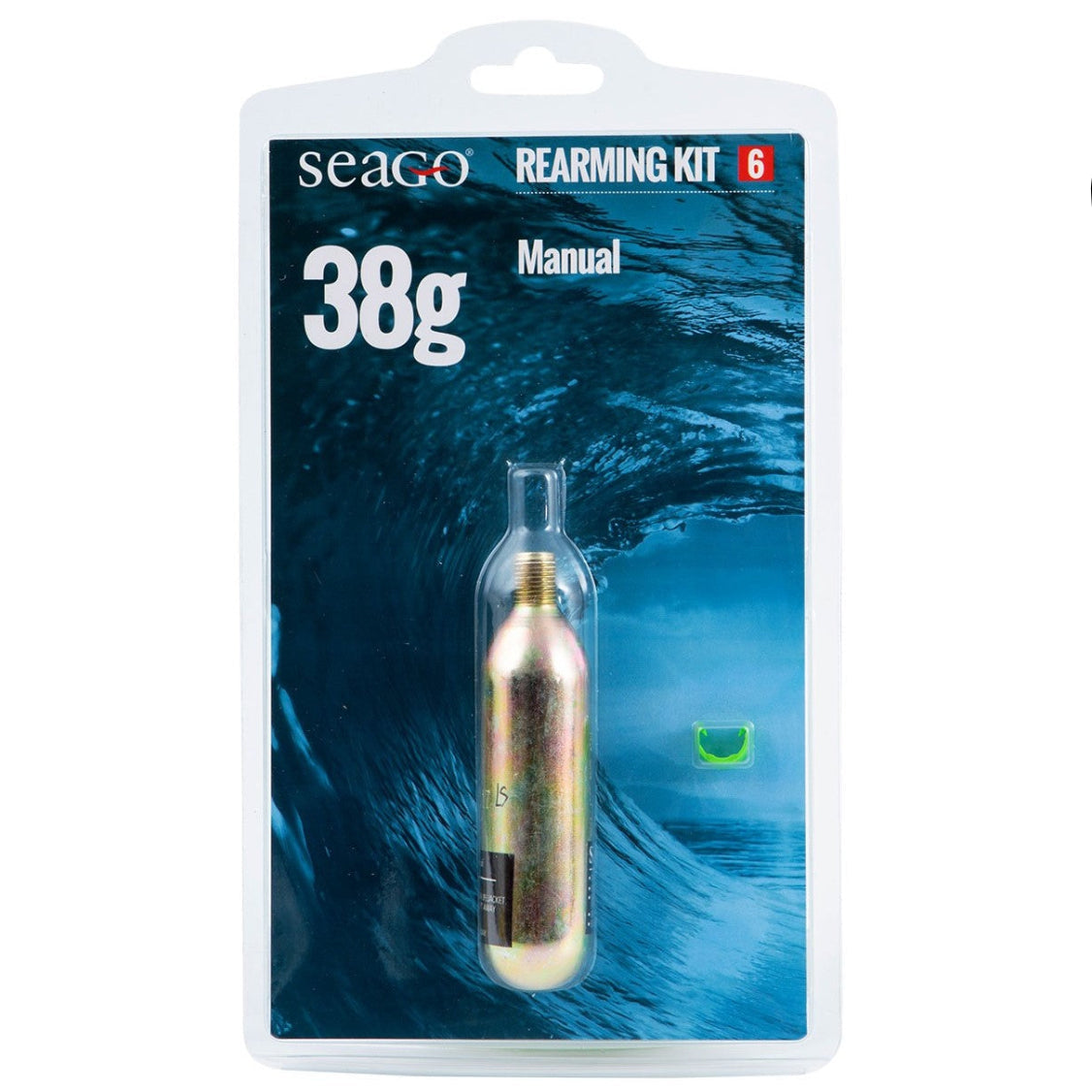 Seago 38g manual rearming kit packaging with CO2 cartridge on a white background
