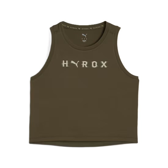 PUMA HYROX CLOUDSPUN ThermoAdapt Crop Tank Dark Olive