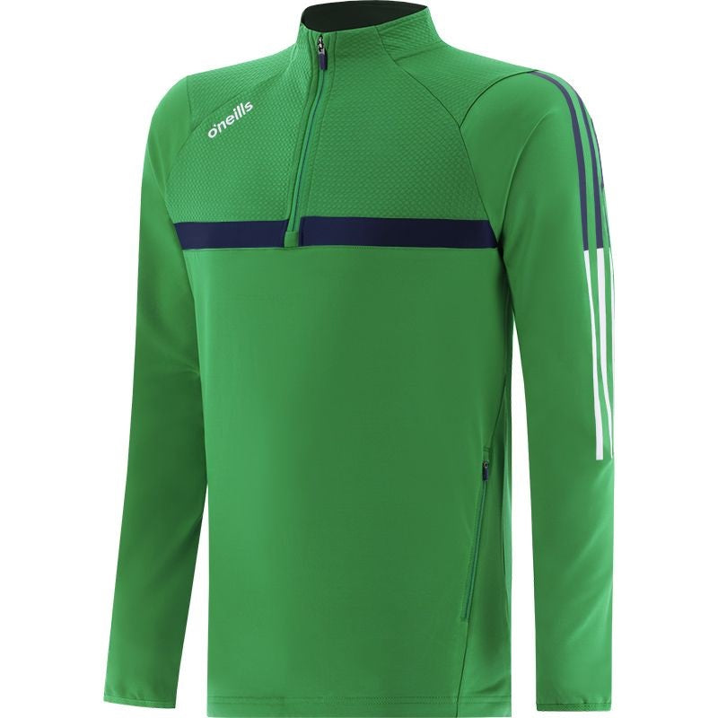 O'Neills Focus Brushed Half Zip Top Green Navy White