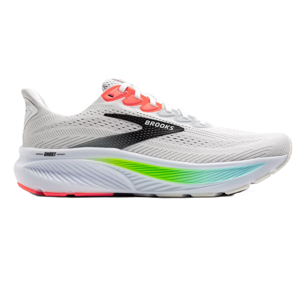 Brooks Ghost 17 Men's Running Shoes White Gecko