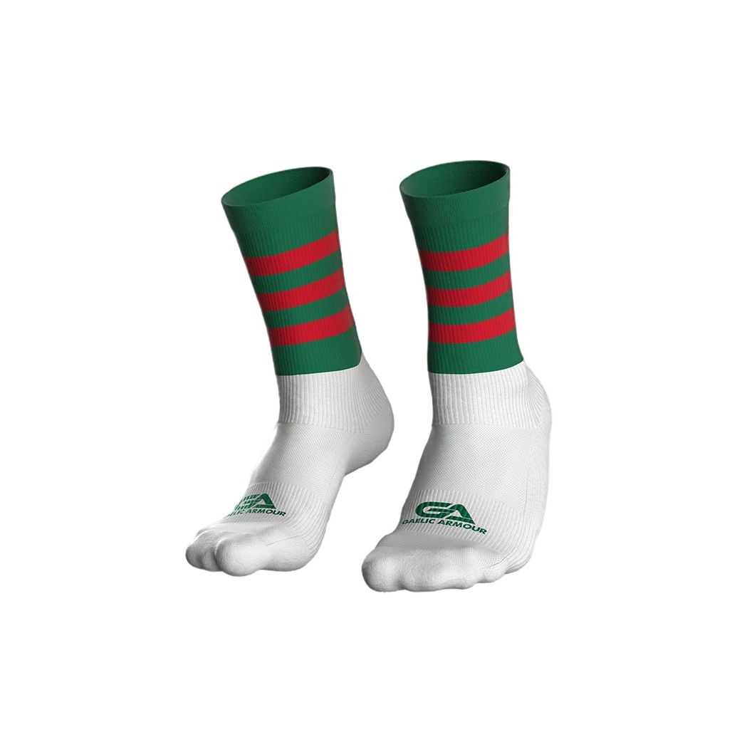 Gaelic Armour Elite Midi Sock (Green Red Hoops)