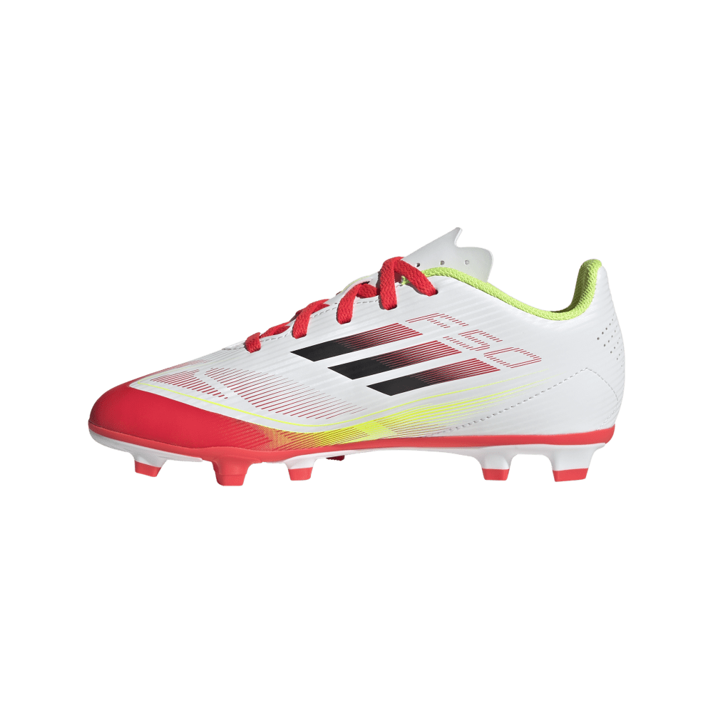 Adidas F50 Club Firm/Multi-Ground Junior Boots Cloud White Core Black Solar Yellow (White Black Red)