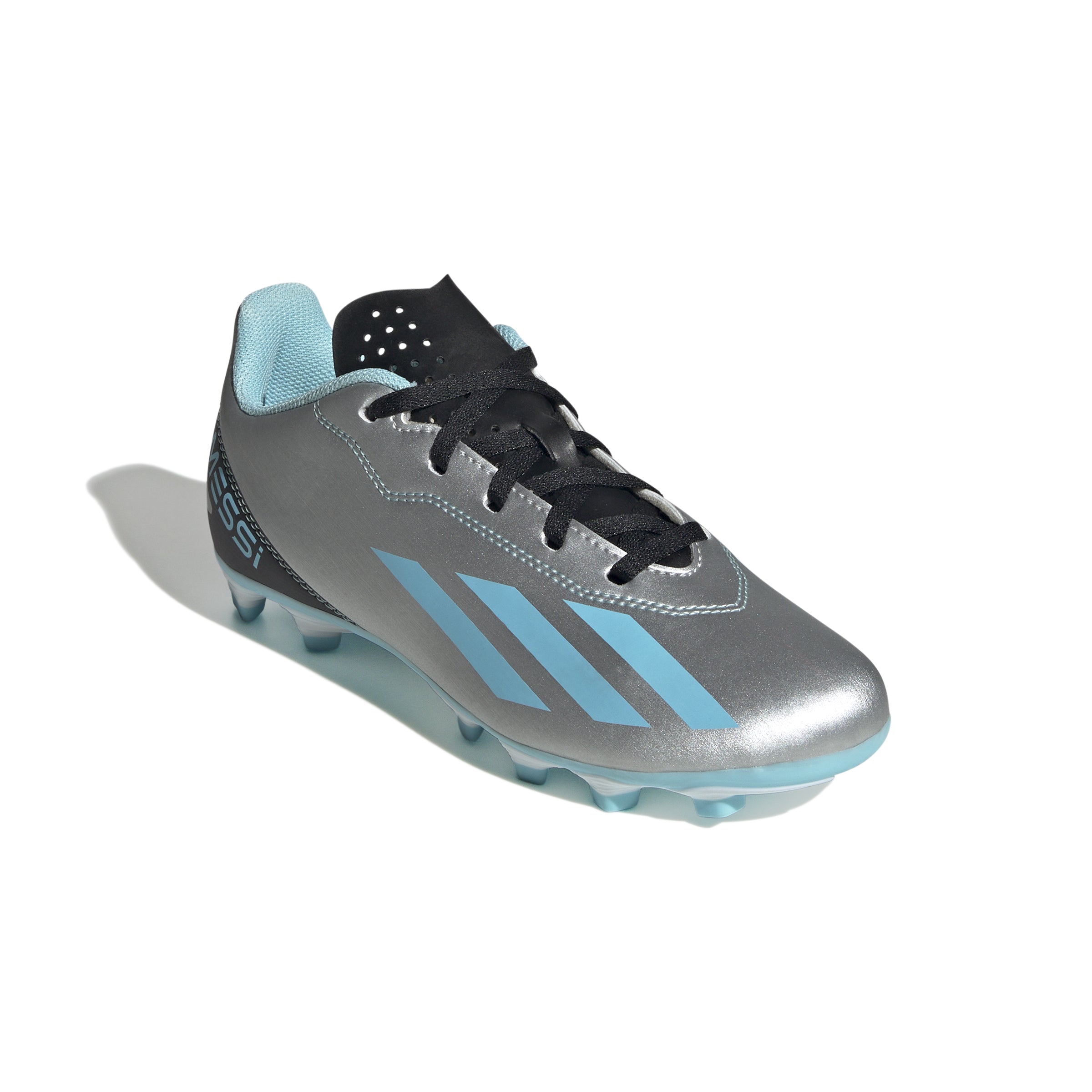 Adidas X Crazyfast Messi.4 Firm Ground Junior Football Boots Silver Blue