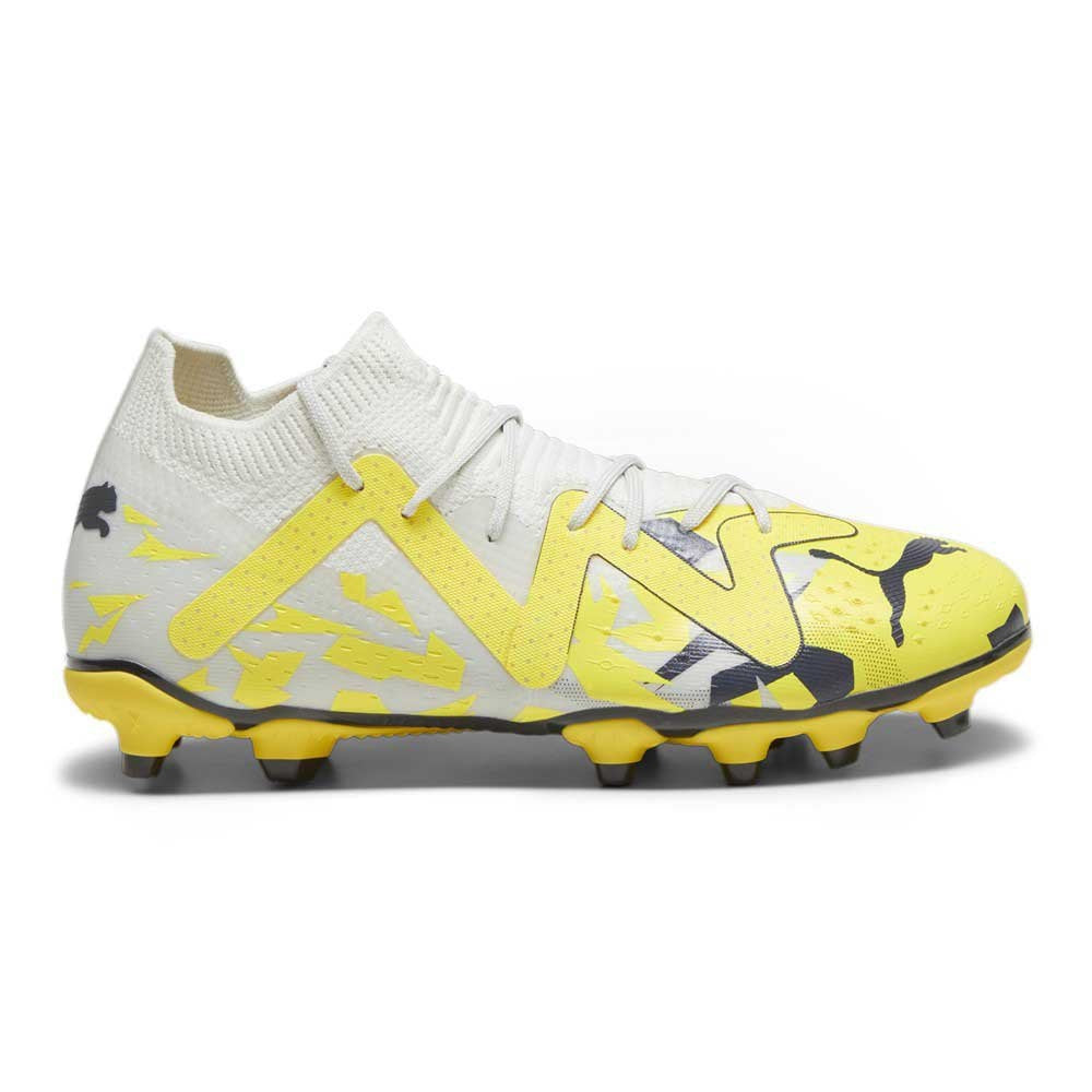 Puma Future Match Firm Ground Junior Football Boots Sedate Gray Asphalt Yellow