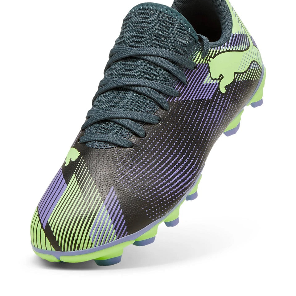Puma Future 7 Play Firm Ground Junior Football Boots Grey Skies Elektro Purple (Grey Skies)
