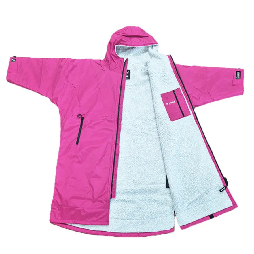 Pink and gray jacket with a hood on a white background