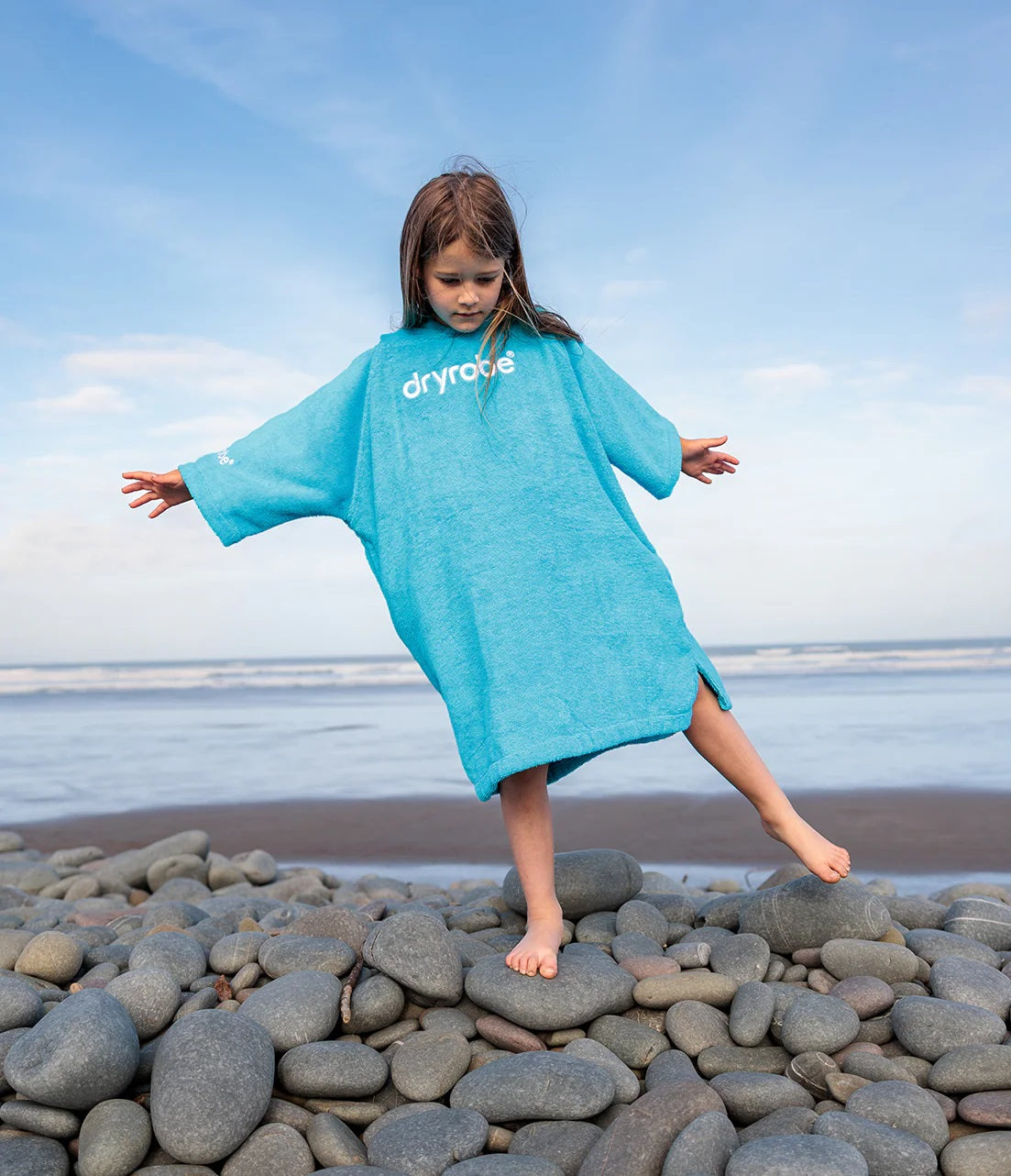 Dryrobe Organic Towel Changing Robe Kids Blue