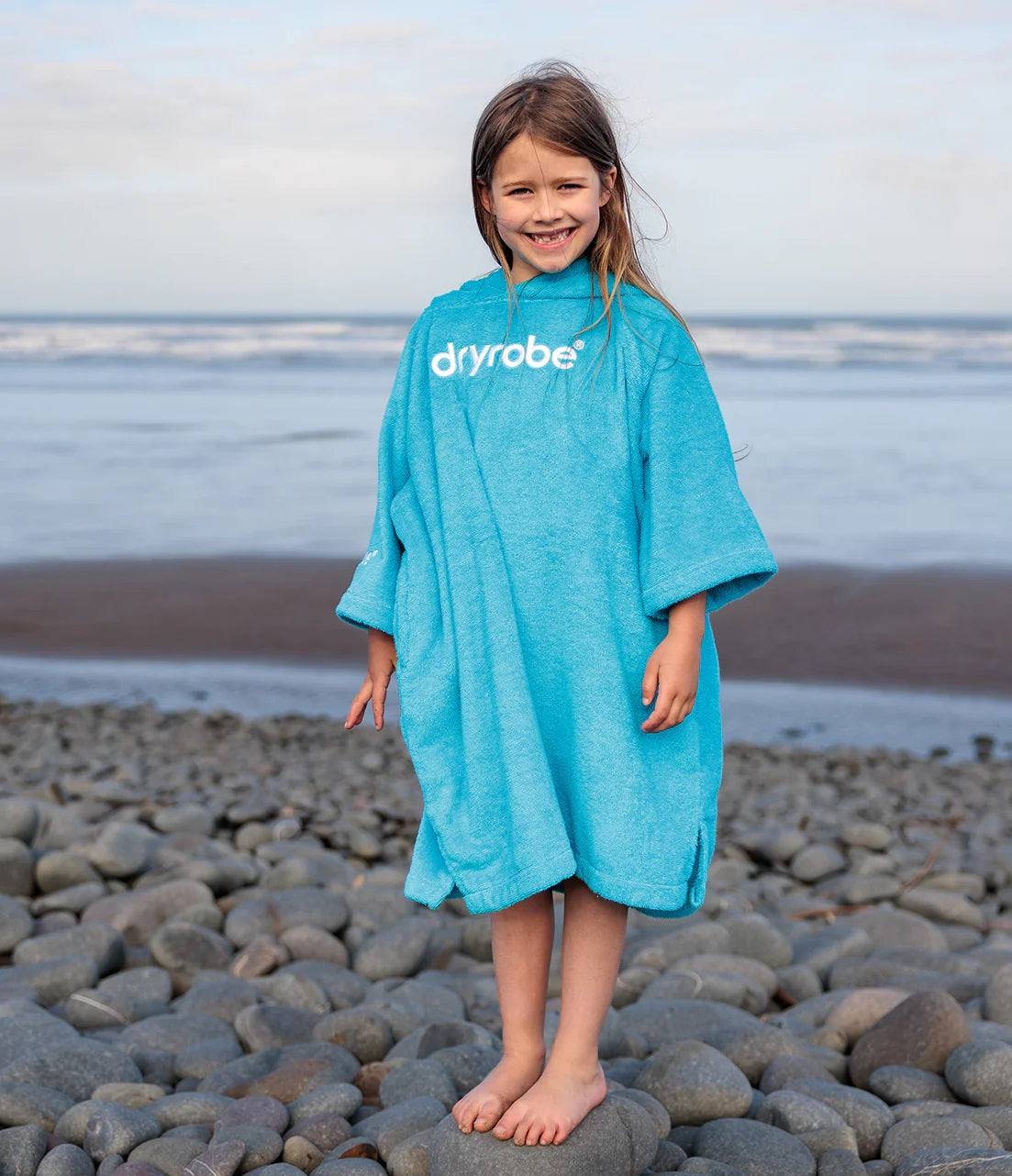Dryrobe Organic Towel Changing Robe Kids Blue