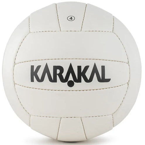 White volleyball with Karakal branding on a white background