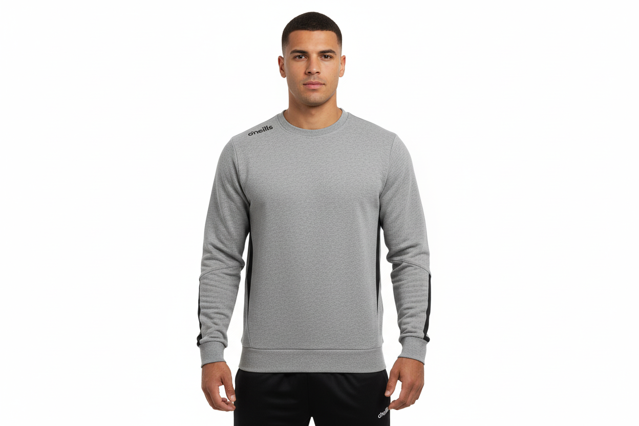 O'Neills Jenson Crew Neck Fleece Sweatshirt | Grey Black