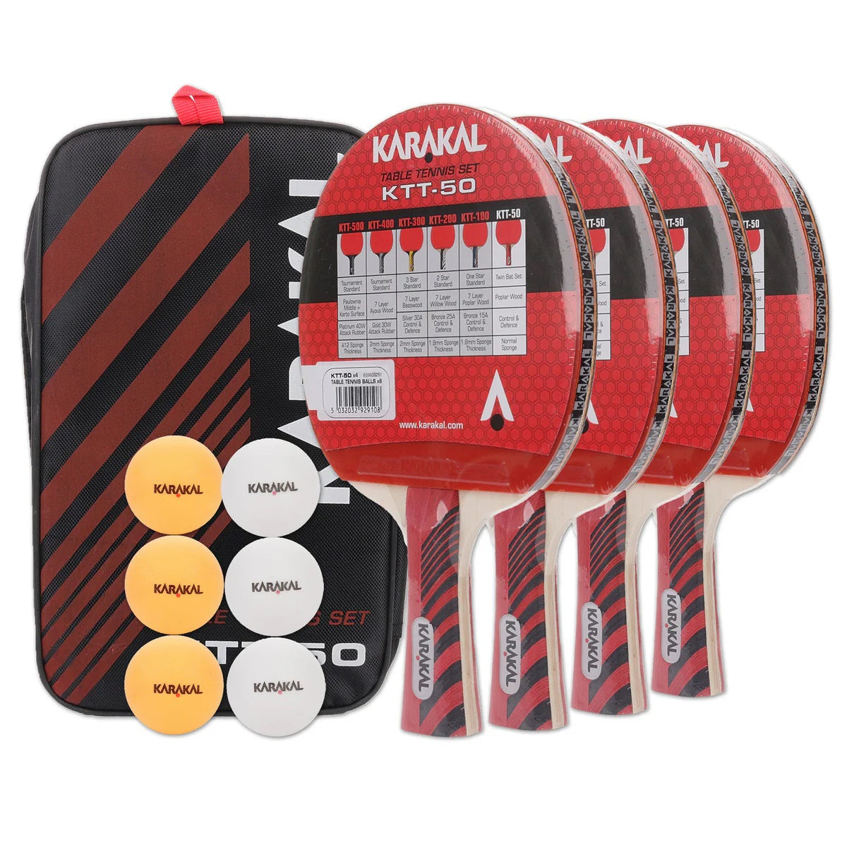 Karakal KTT 50 Table Tennis 4 Bat Set