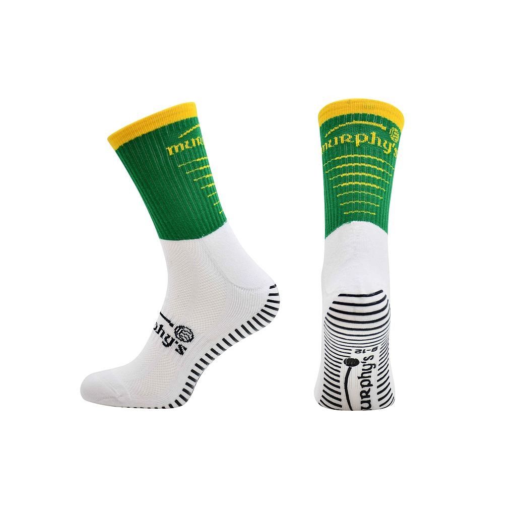 Murphys Pro Mid GAA Grip Socks  Green Amber
