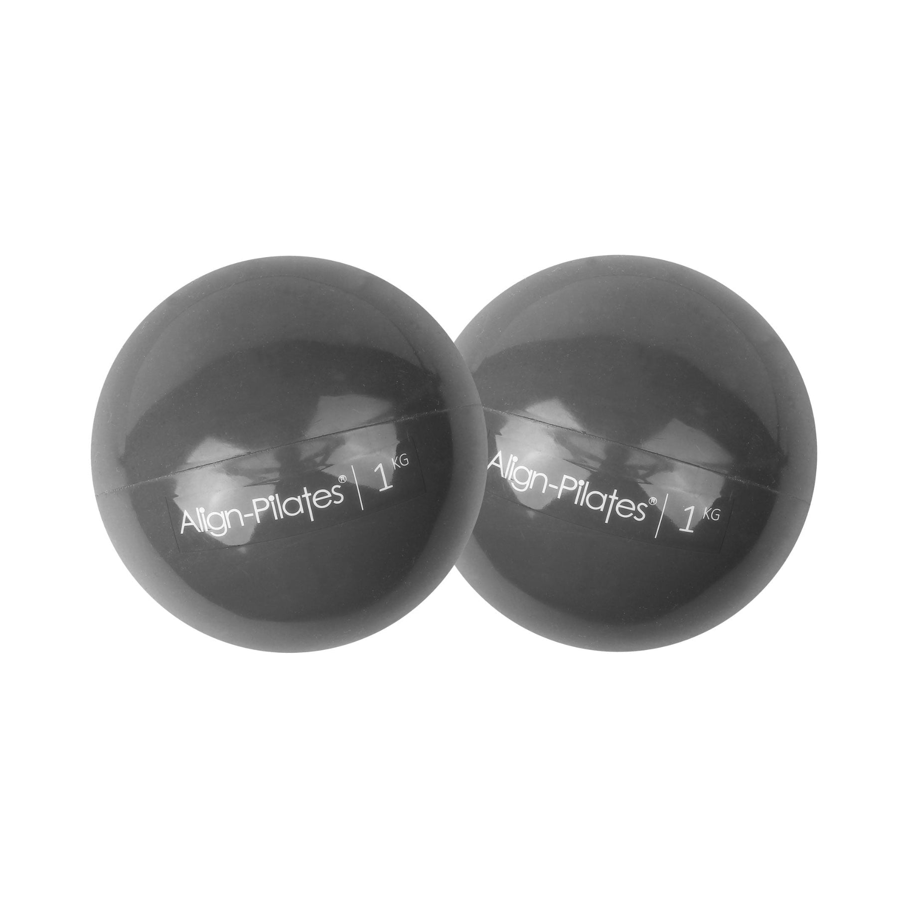 Two grayAlign Pilates plates on a white background
