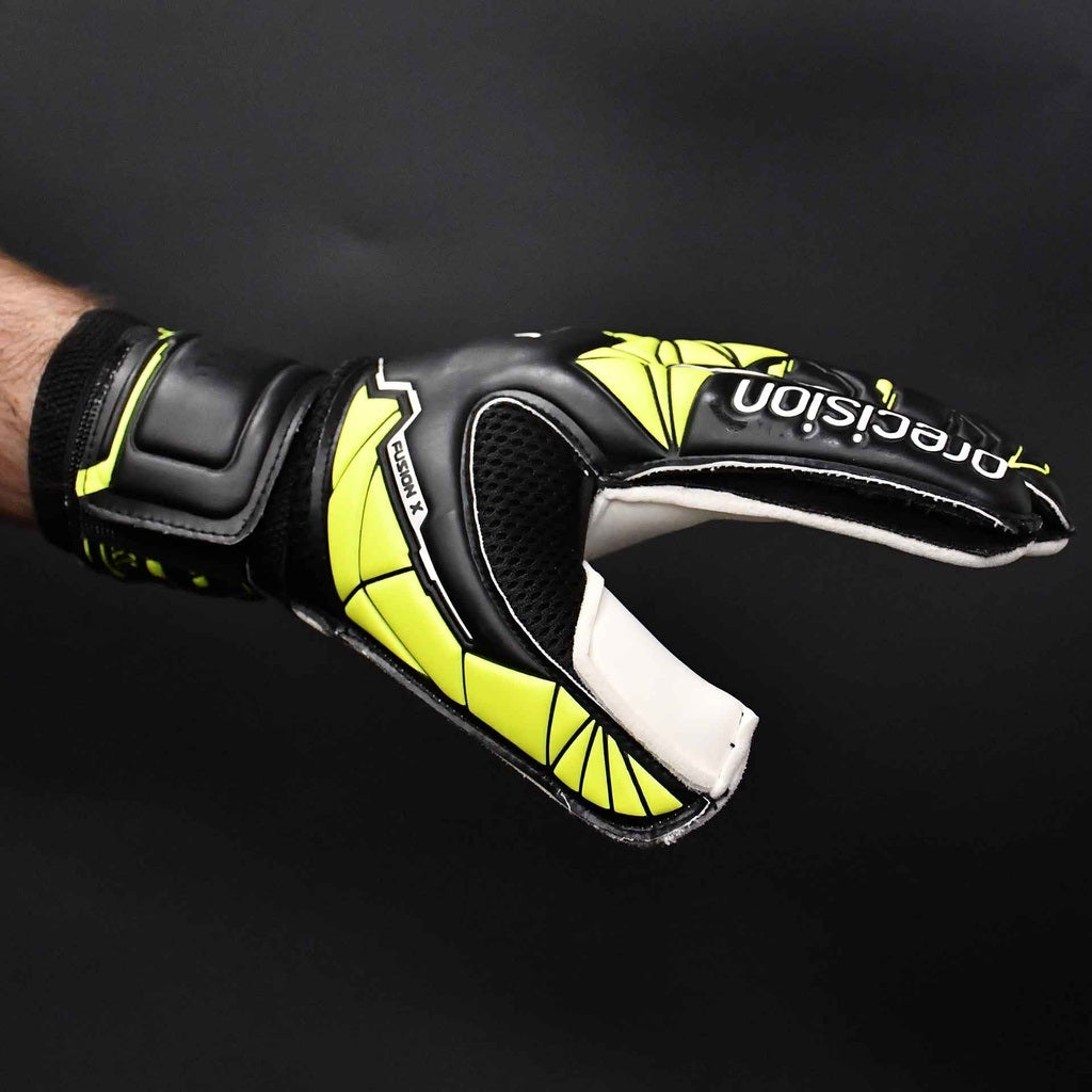 Precision Junior Fusion X Flat Cut Finger Protect Goalkeeper Gloves