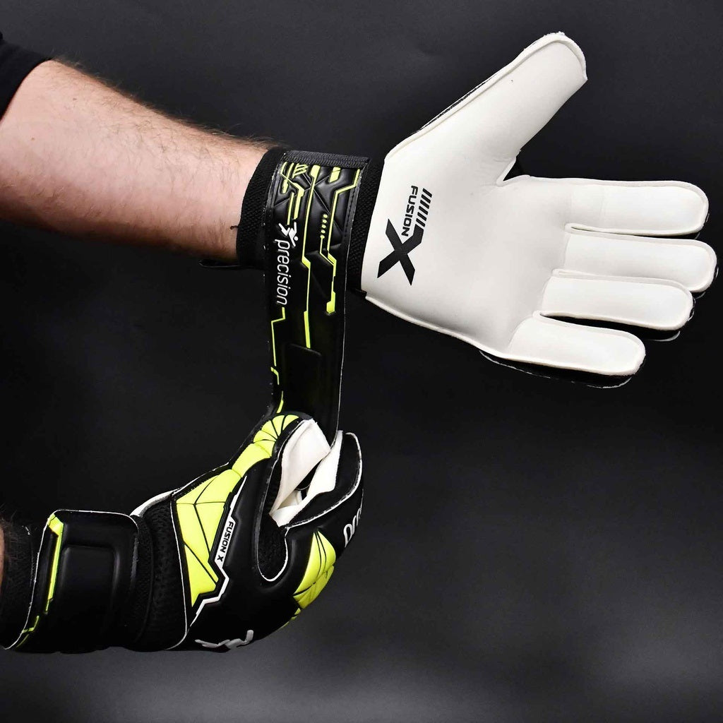 Precision Junior Fusion X Flat Cut Finger Protect Goalkeeper Gloves