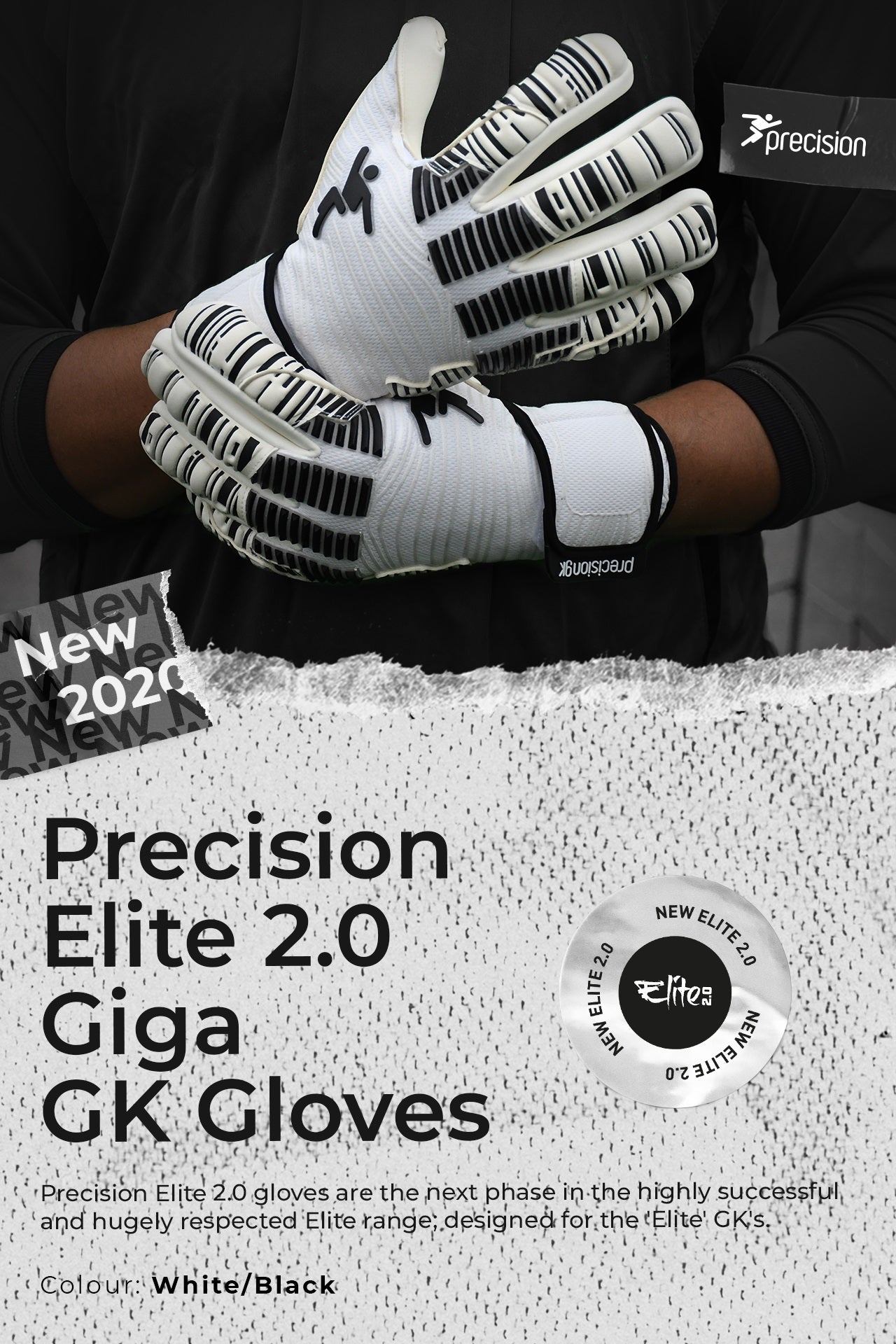 Precision Elite 2.0 Giga Goalkeeper Gloves White