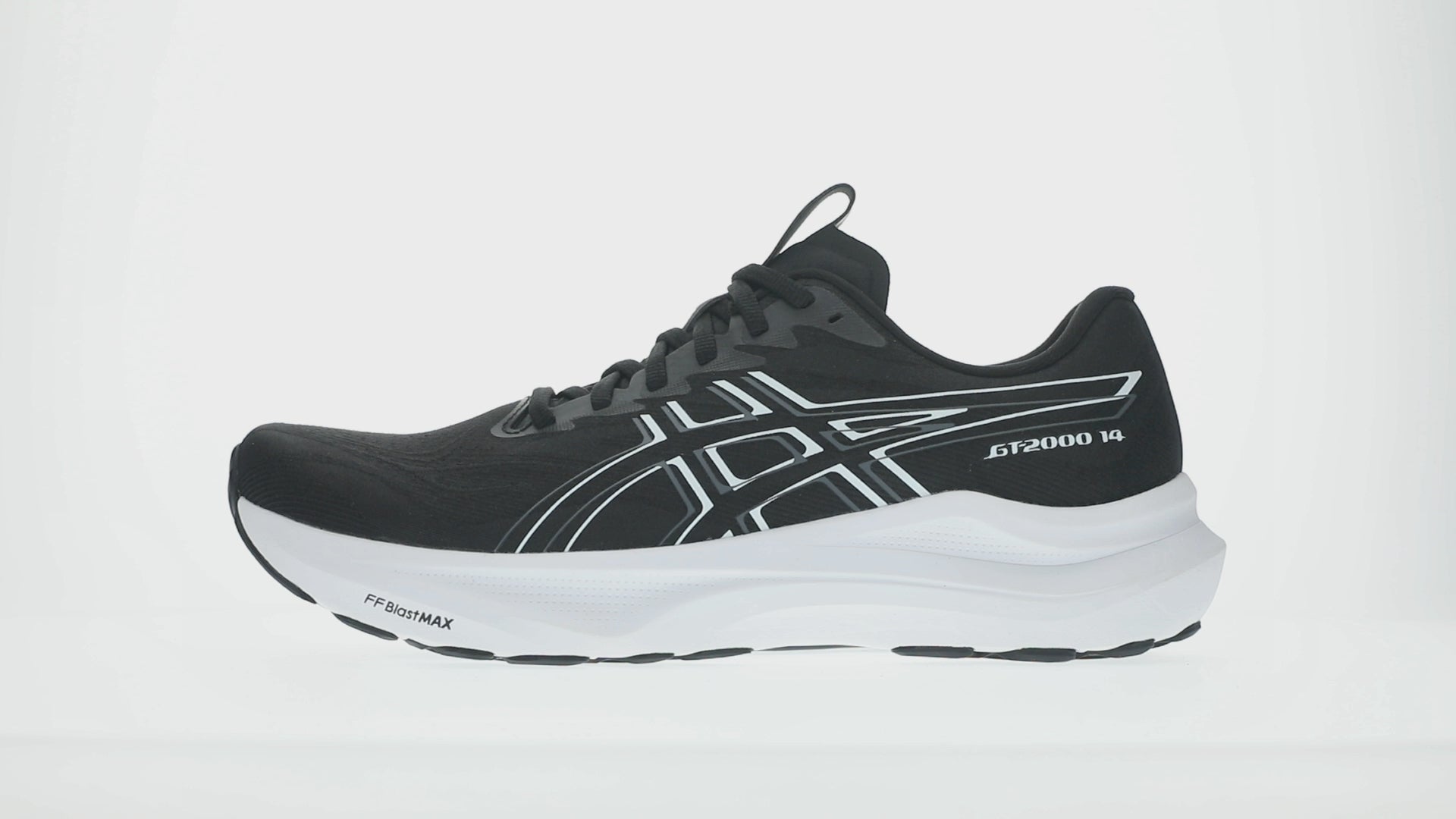 Load video: Asics GT-2000 14 Men's Running Shoes Black White