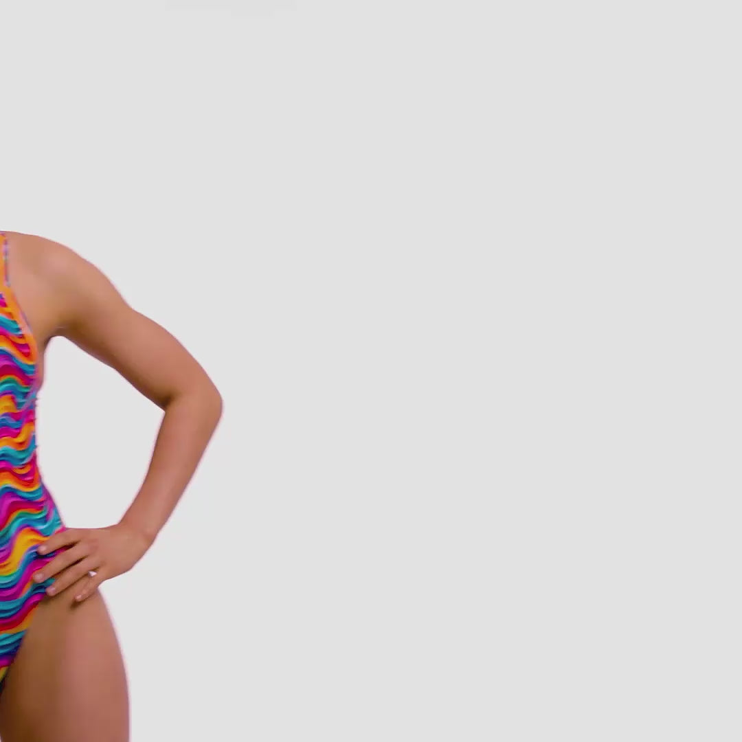 Load video: Funkita Plastic Fantastic Ladies Diamond Back One Piece