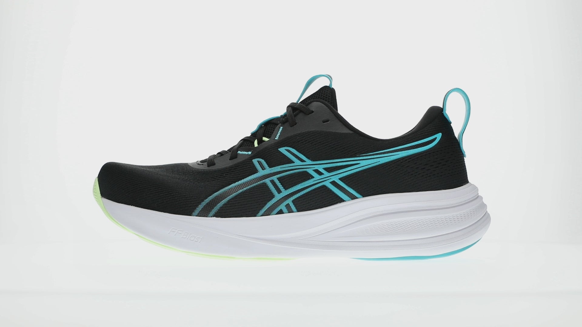 Load video: Asics Gel-Pulse 17 Men's Running Shoes Black Aqua