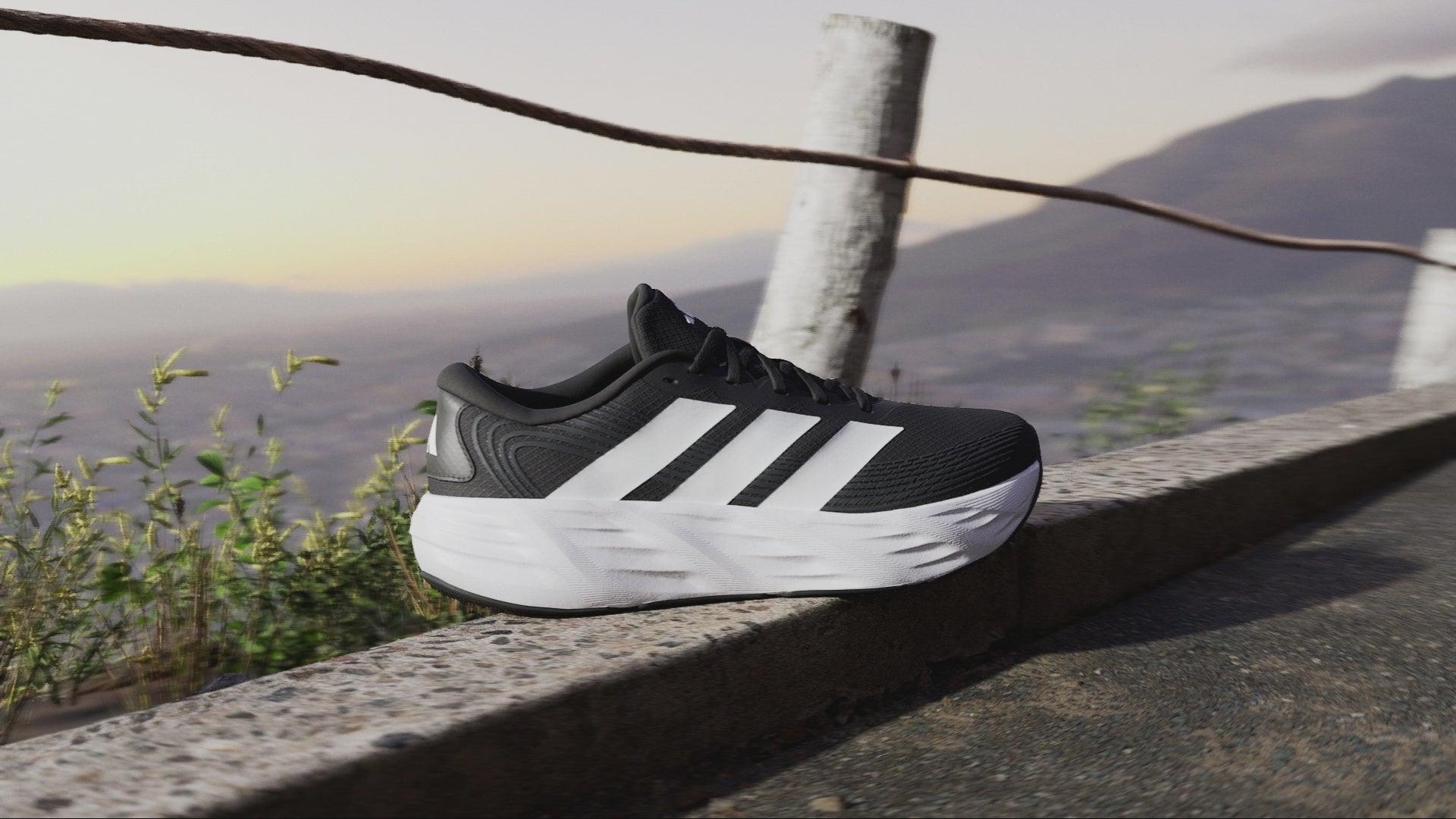 Load video: Adidas Galaxy 8 Men's Running Shoes Black White