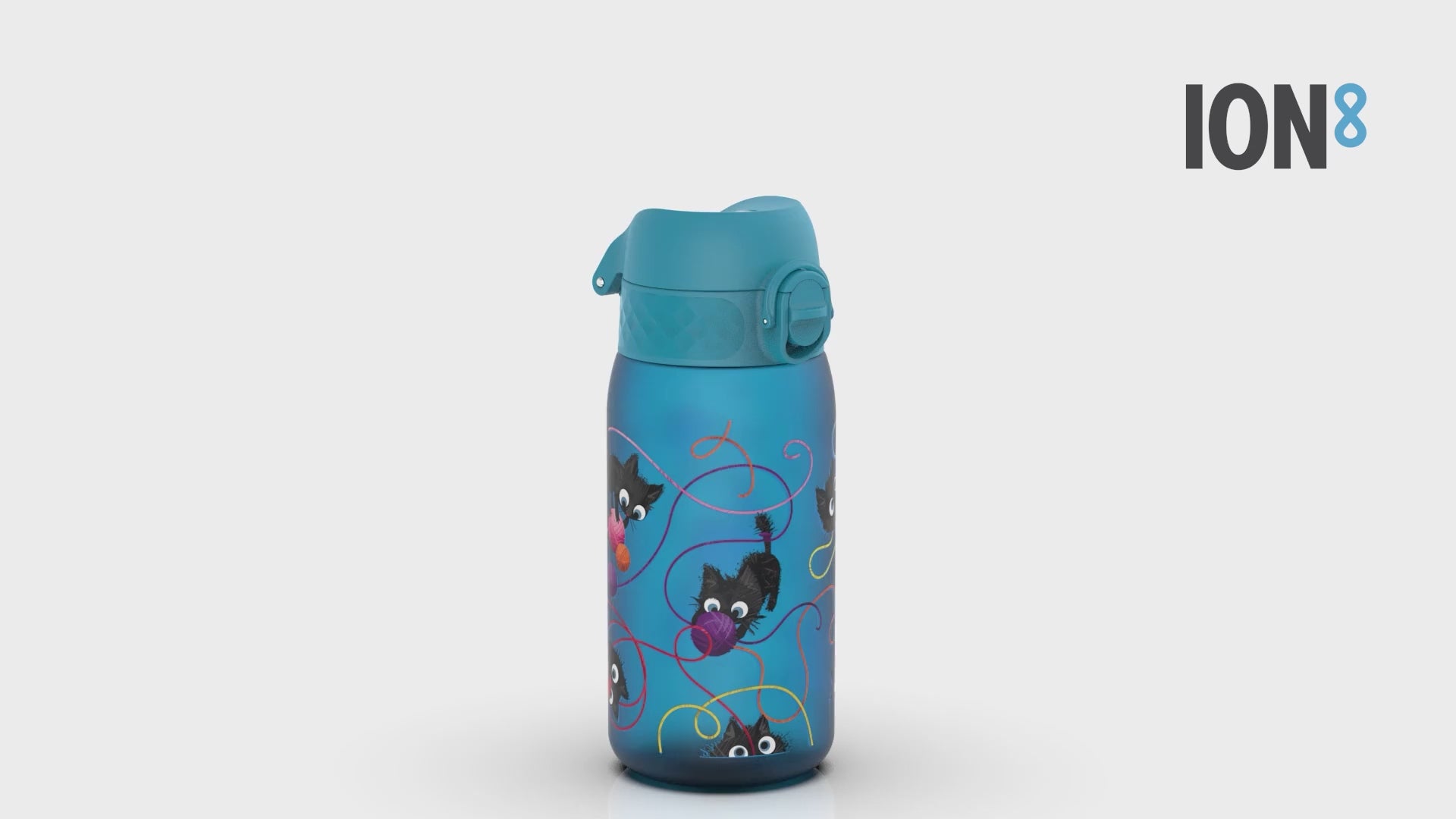 Load video: ION8 350ml Playful Cats Waterbottle