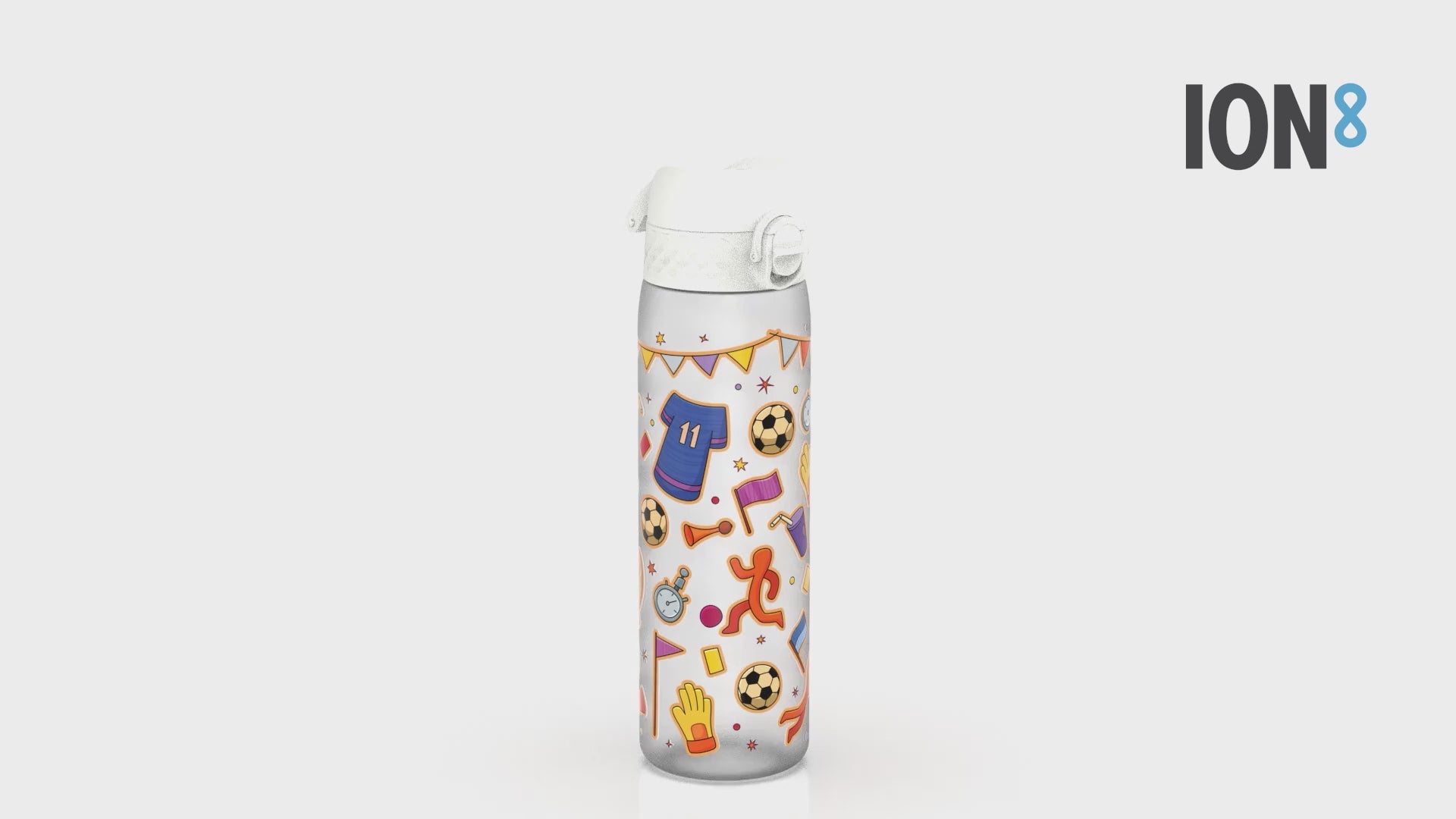 Load video: ION8 Slim 500ML Football Waterbottle