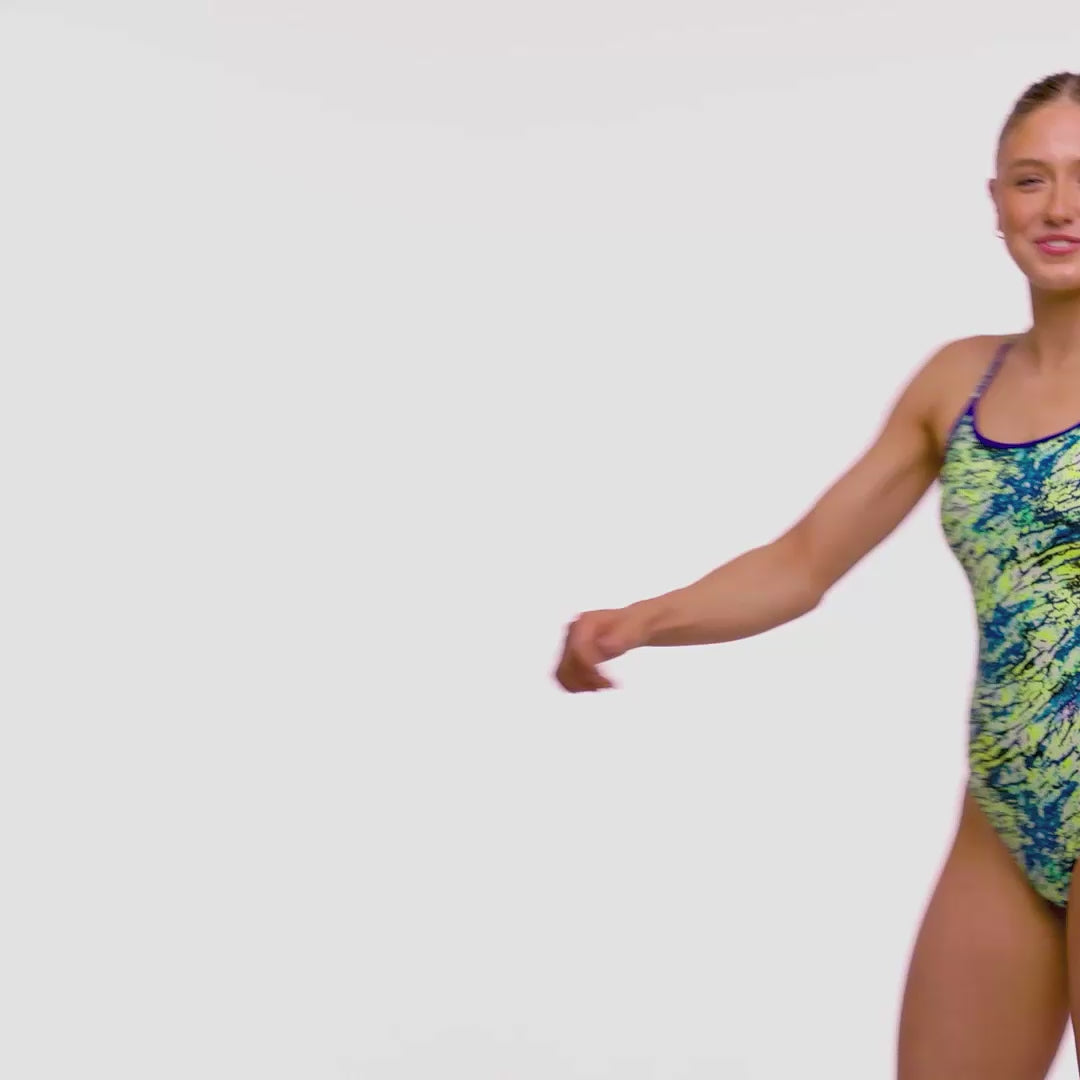 Load video: Funkita Scaled Back Ladies Diamond Back One Piece