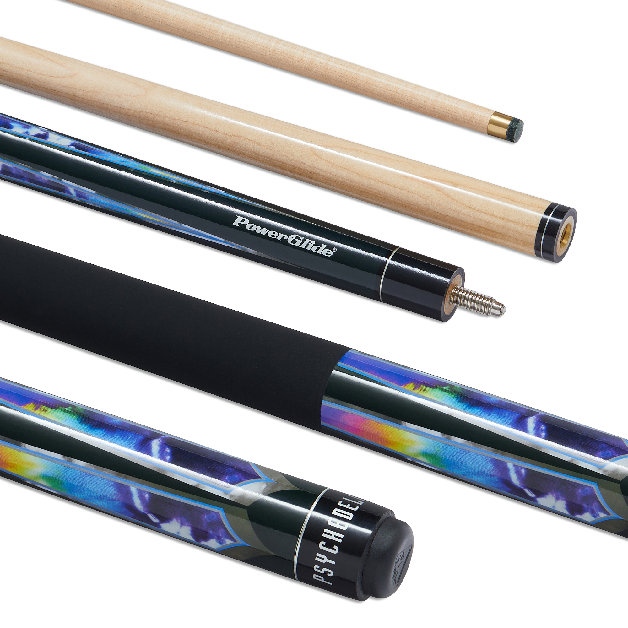 PowerGlide Psychedelic 2 Piece Pool Cue