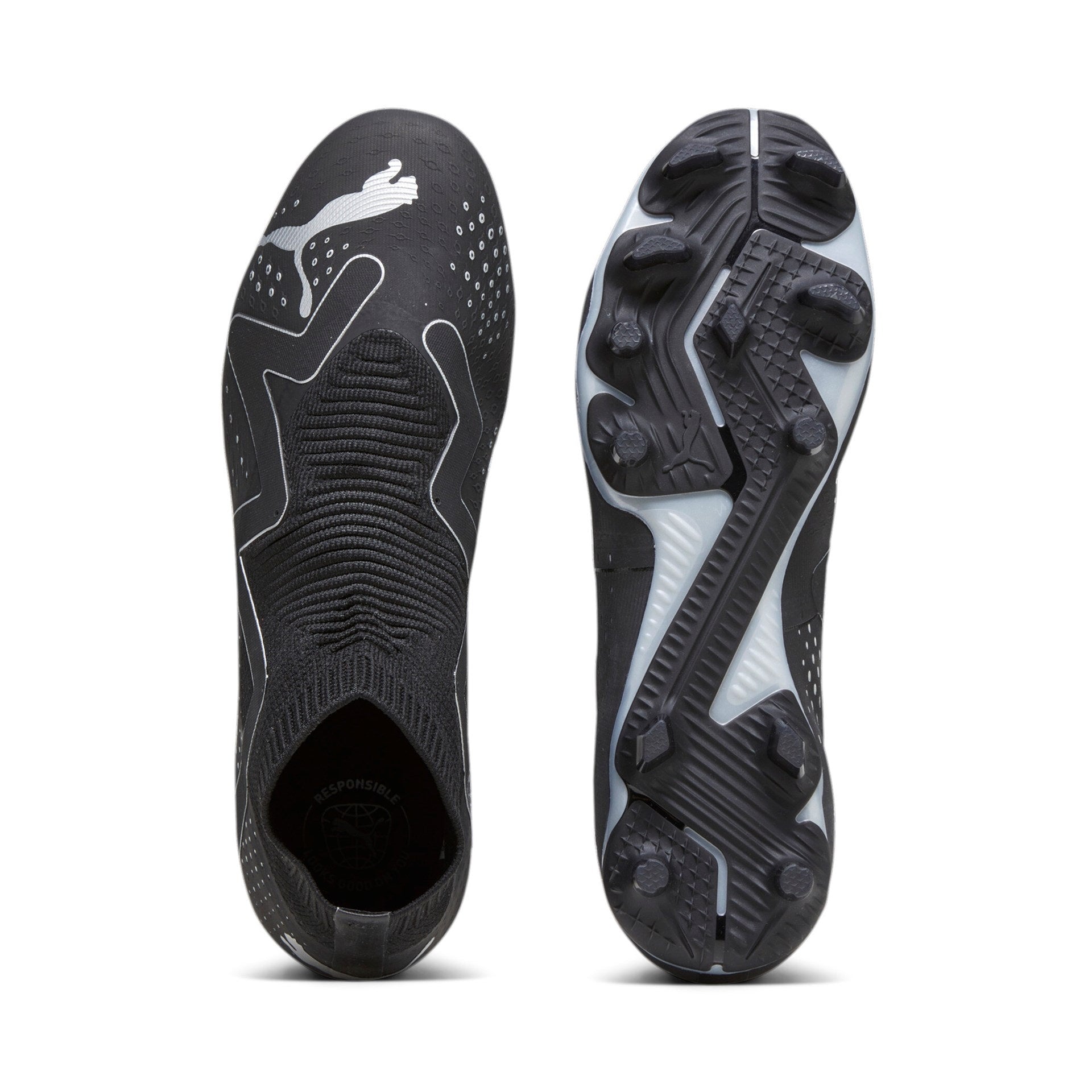 Puma Future Match+ LL Firm Ground Football Boots Black Silver