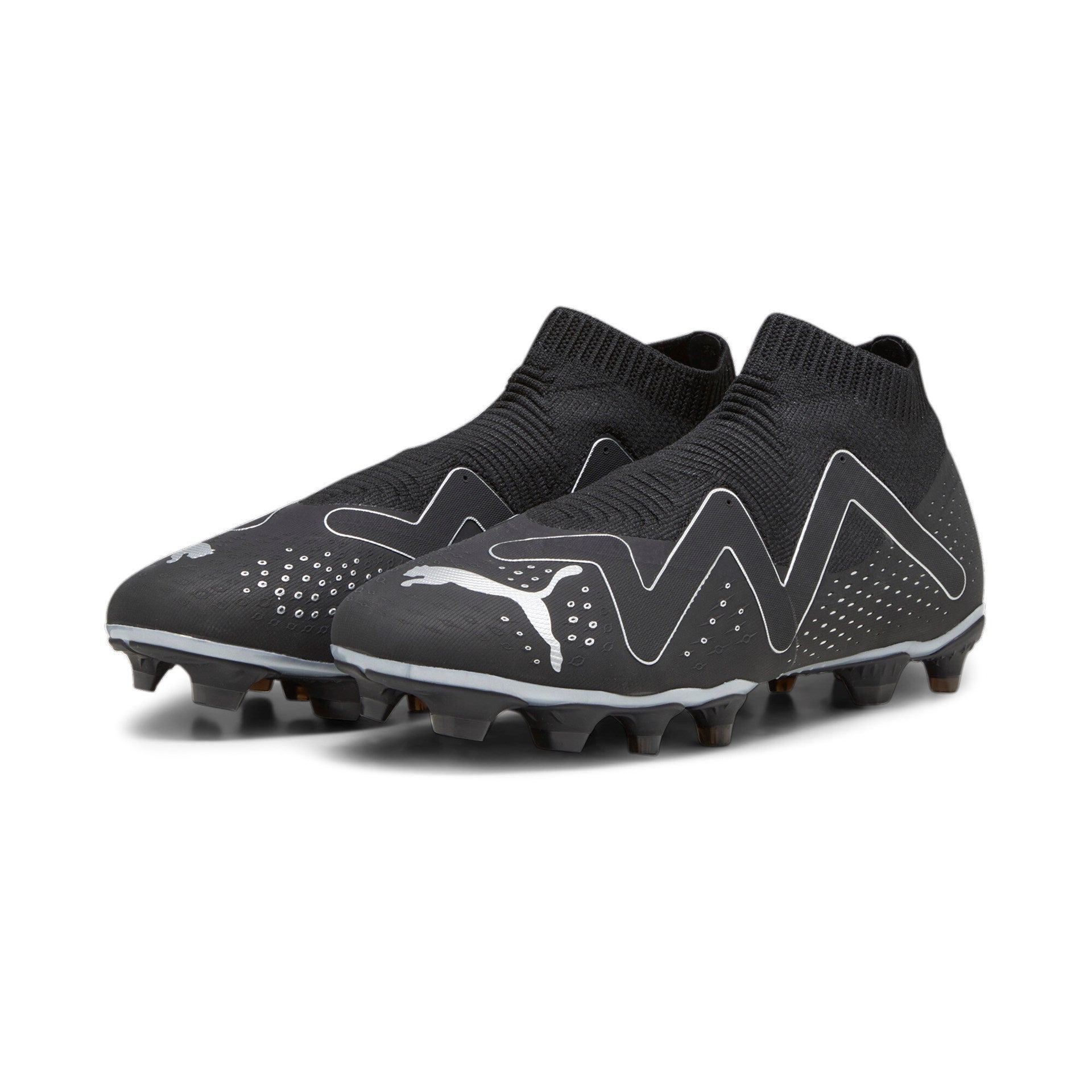 Puma Future Match+ LL Firm Ground Football Boots Black Silver