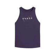 A sleeveless tank top in a muted purple shade, featuring the brand name 'HYROX' printed in white across the chest with a subtle circular graphic behind it, set against a solid black background.