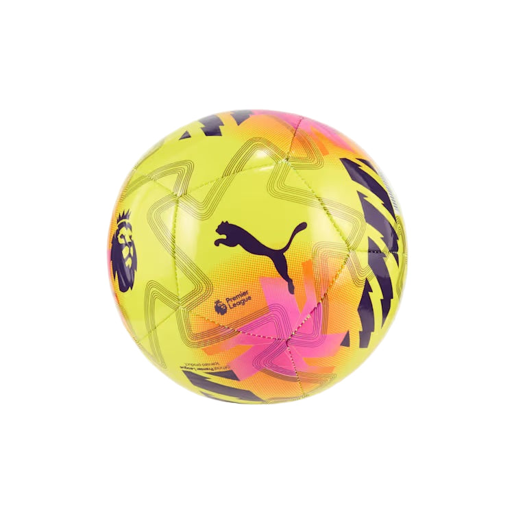 Colorful soccer ball with Puma logo on a white background