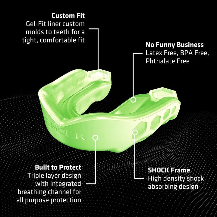 Shock Doctor Gel Max Mouthguard Fluro Green