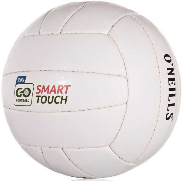 White Gaelic football with 'Smart Touch' and 'O'Neill's' branding on a white background